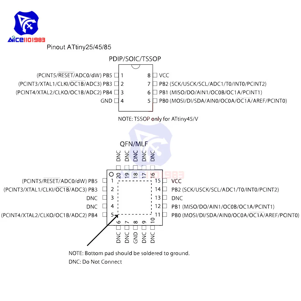 10 шт./партия микроконтроллер IC ATTINY85-20PU ATTINY85 MCU 8 бит ATTINY 20 МГц 8 Pin DIP-8 ATTINY85