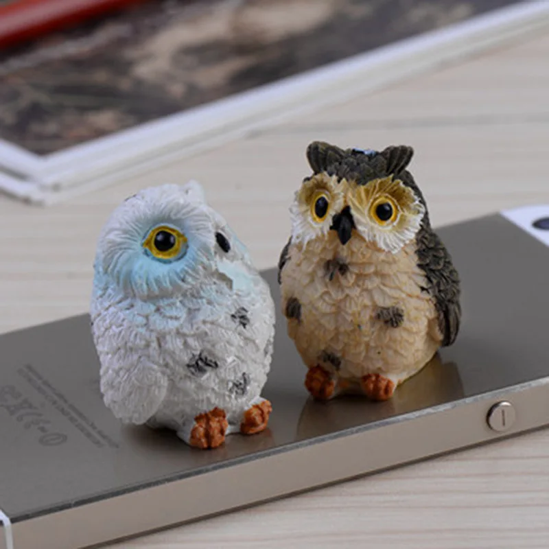 4 шт./компл. милые искусственный Сова фигурки миниатюры Прекрасные Птицы Фея
