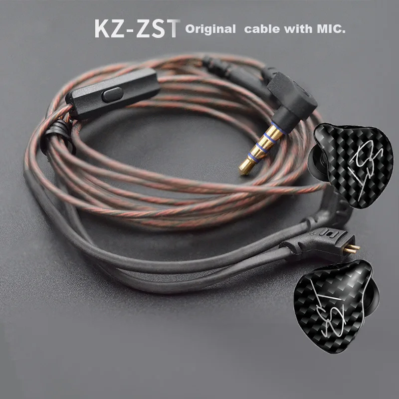 Гибридные наушники KZ ZST Bluetooth + Проводные 2 кабеля якорь Динамический привод Hi Fi