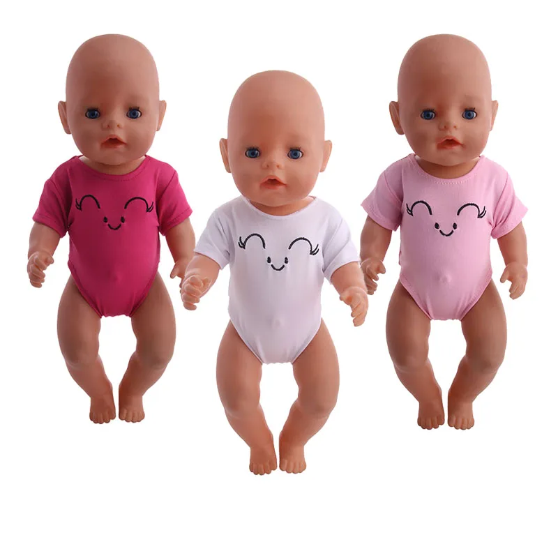 Doll clothes accessories 3colors Smile patten swimsuits fit 18 inch American Doll&amp43cm BABY DOLL Children best Birthday Gift | Игрушки и
