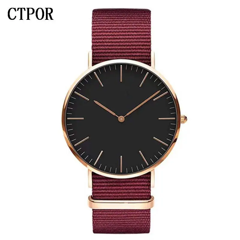 nylon 4 Ctpor мужские часы ультра-тонкие мужские часы Топ хорошего качества из нержавеющей стали черные золотые часы Мужские кварцевые часы 30 м водонепроницаемые DW - Цвет: nylon 4