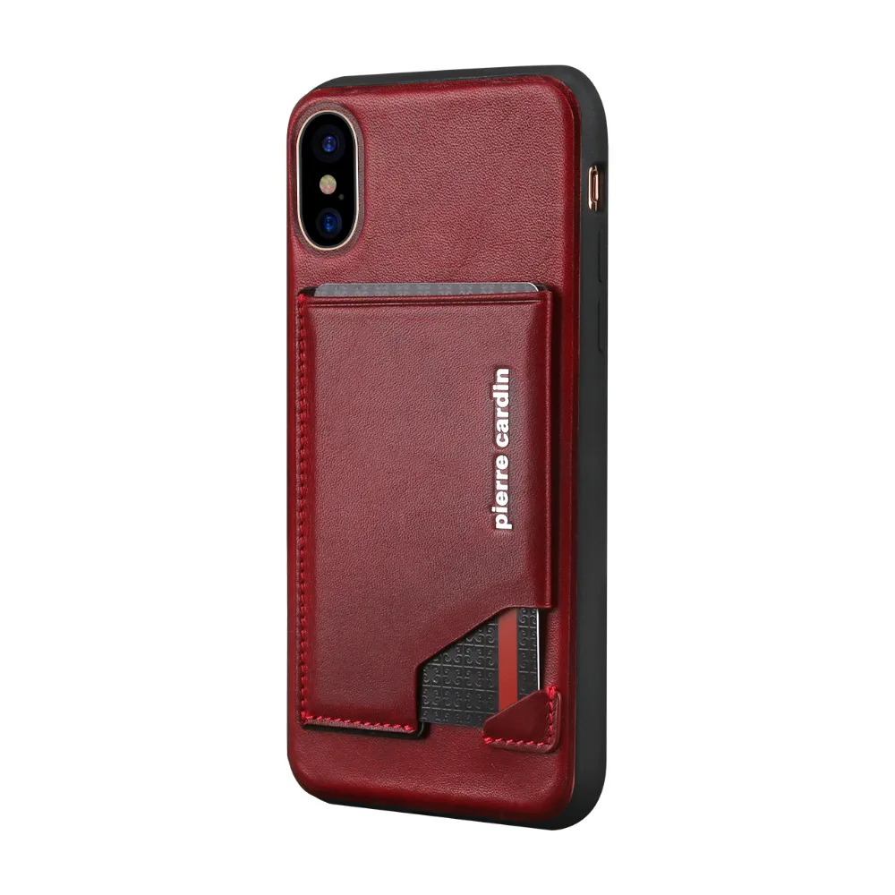 Pierre Cardin для Apple iPhone XR XS MAX сотовый Чехол для телефона из натуральной кожи чехол держатель для Карт Подставка Флип кожаный Стильный чехол