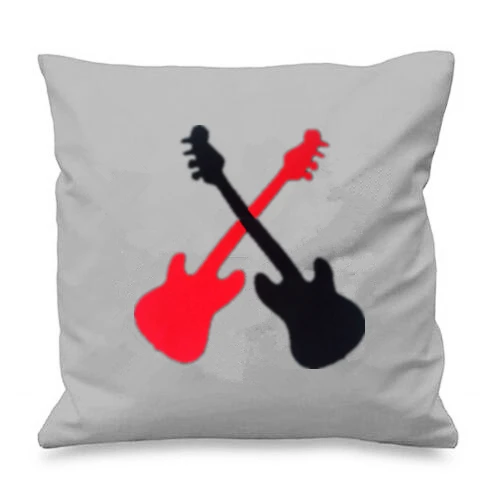 Рок-н-ролл гитары дизайн Чехол для подушки черный красный гитара Подушка
