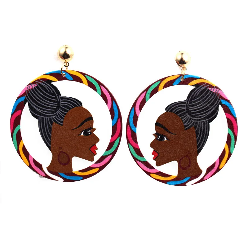 1pair Bohemia Hollow Ear Drop Character Pendant Earring For Personality European Women Piercing Jewelry Bijoux E1242 |