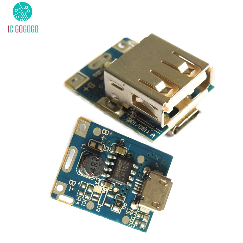 10 шт. повышенная плата 5 в 1 а защитная для литиево ионной батареи Модуль повышения