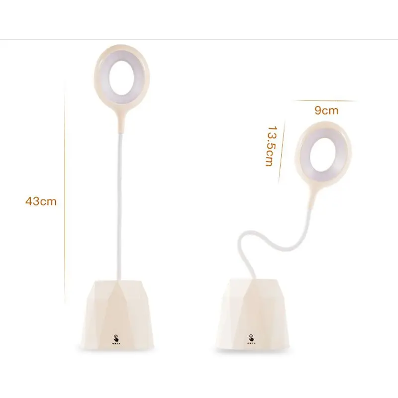 Eye Protect Dimmable LED Rechargeable Touch Sensor Pen Container Foldable Table Lamp for Home Reading Working 3 Level Brightness | Лампы и