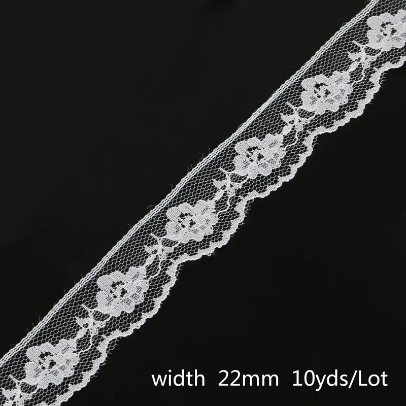 22mm Ширина 13-165 мм белая пружинистая кружевная лента для одежды аксессуары для DIY одежды свадебное украшение 10 ярдов/партия - Цвет: 22mm