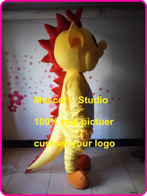 Желтый динозавр Динозавр костюм-талисман индивидуальный маскарадный костюм