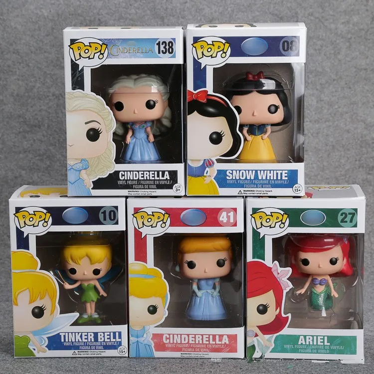 FUNKO Поп принцесса Золушка Тинкер Белл Ариэль Белоснежка ПВХ фигурку Коллекция