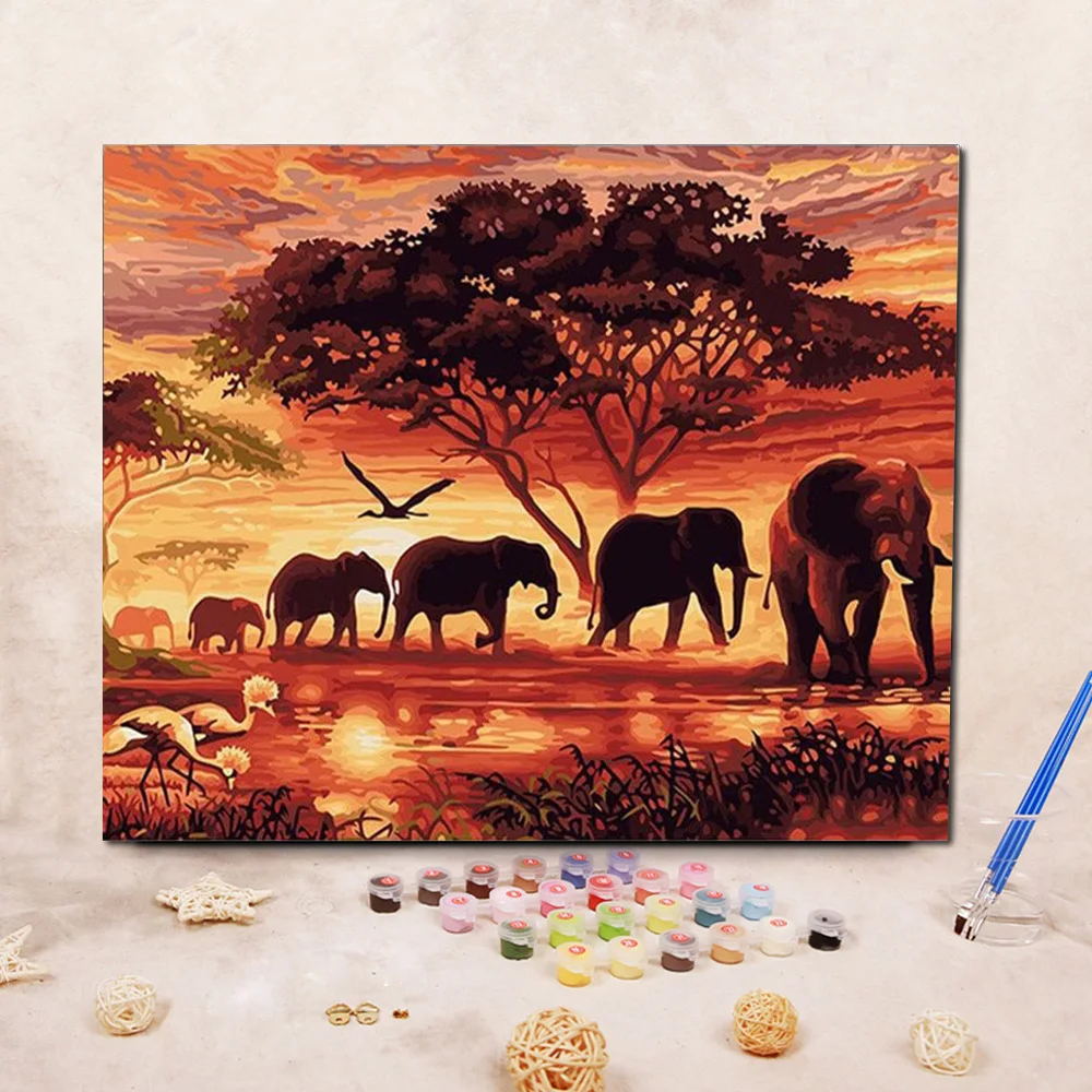 DIY масляная краска по номеру набор для рисования работа Эйфелева башня Рисование