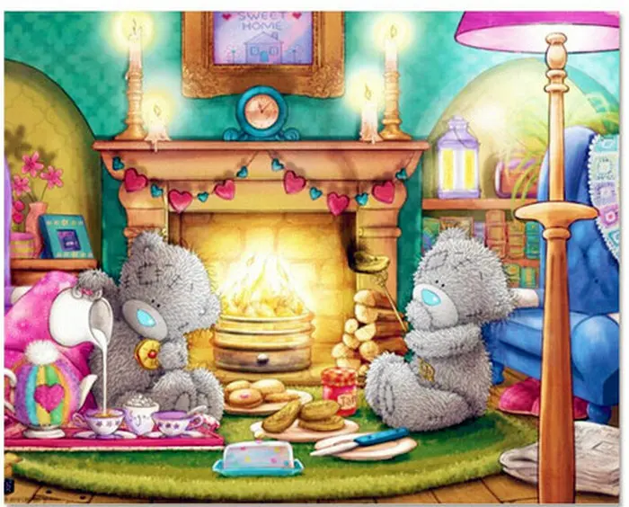 Новое поступление 3D Алмазная вышивка мультяшный медведь печенья чайная Мозаика