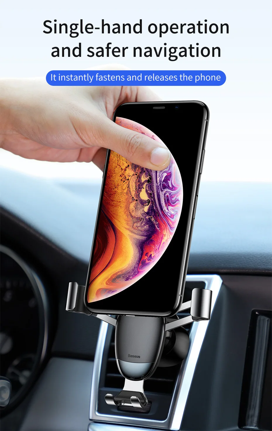 Baseus Автомобильный держатель для iPhone X XR Xs Max, держатель для мобильного телефона, автомобильный держатель для смартфона