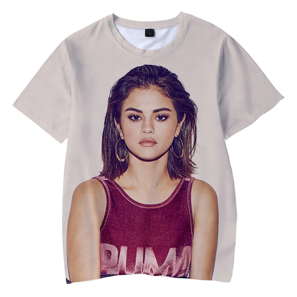 Selena Gomez/Детская футболка с 3D принтом Летняя Повседневная рубашка для мальчиков и
