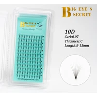 big eyes secret 10d russian volume premade fans eyelashes extension c 0 07 korean silk volume lashes