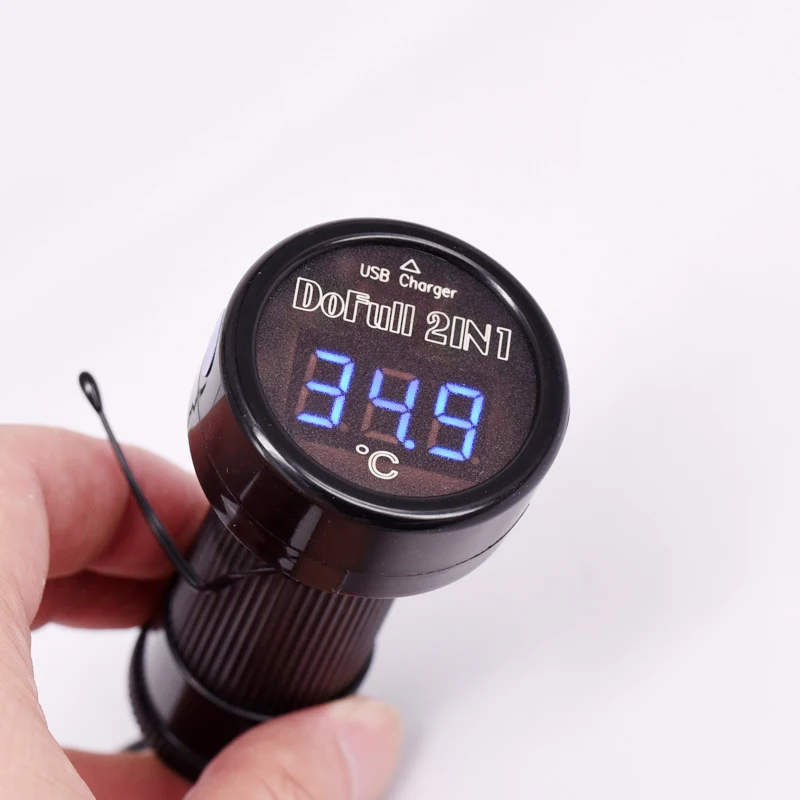 DC12v24v цифровой светодиодный термометр, монитор температуры автомобиля, панель, измеритель температуры в транспортном средстве, прикуриватель, usb-зарядка