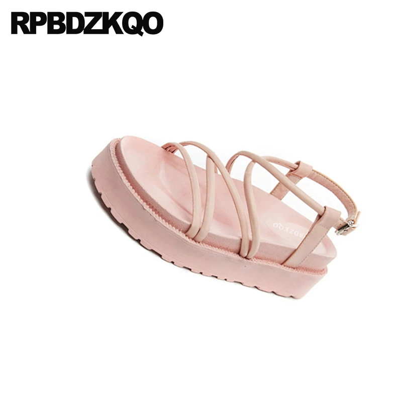 ремешки женщины мягкий Harajuku Slingback клин на платформе клетка низкий каблук обувь