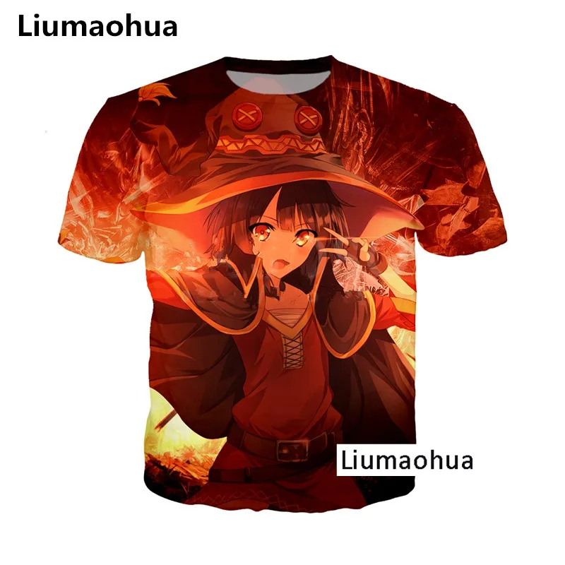 Liu maohua хип хоп аниме Konosuba Kawaii 3D принт унисекс Megumin Косплей Мода Премиум Футболка