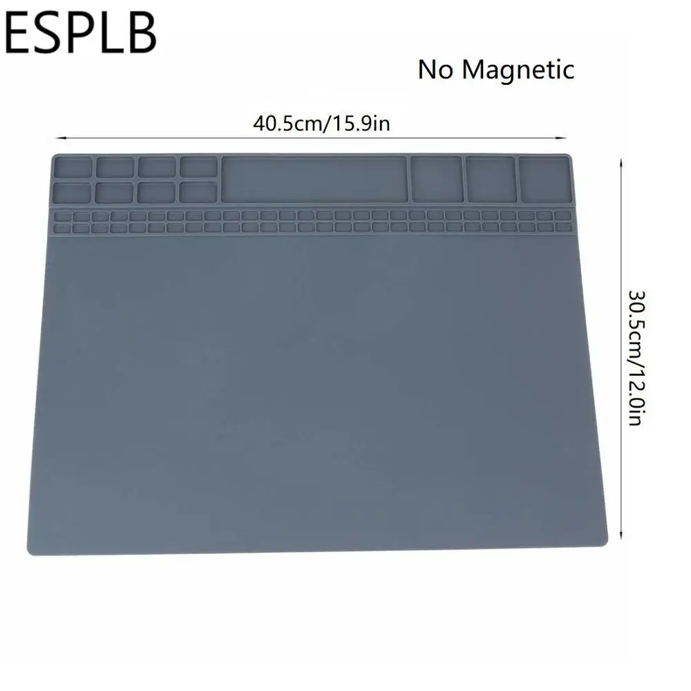 405x305mm ESPLB 550 мм x 350 мм Большой изоляционный коврик кремниевый коврик для пайки электронный ремонт Магнитный рабочий коврик устойчивая платформа станция - Цвет: 405x305mm