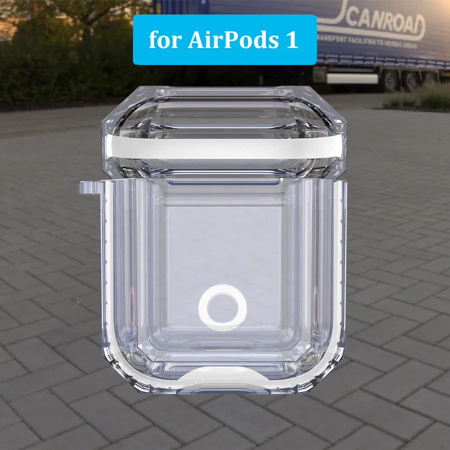 White (1st Gen) IQD для Apple AirPods чехол для зарядки 2nd Gen 1st прозрачный жесткий ТПУ Бампер защитный чехол кожа Прозрачный ударопрочный мягкий пластик - Цвет: White (1st Gen)