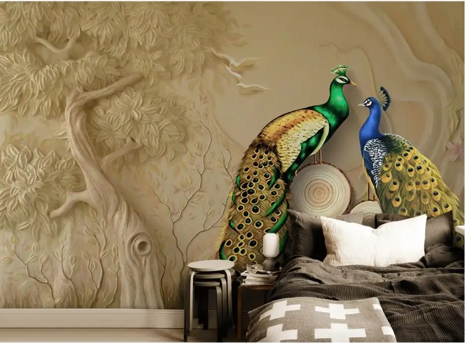 Пользовательские фото обои большая настенная живопись фон бумага 3D тиснением