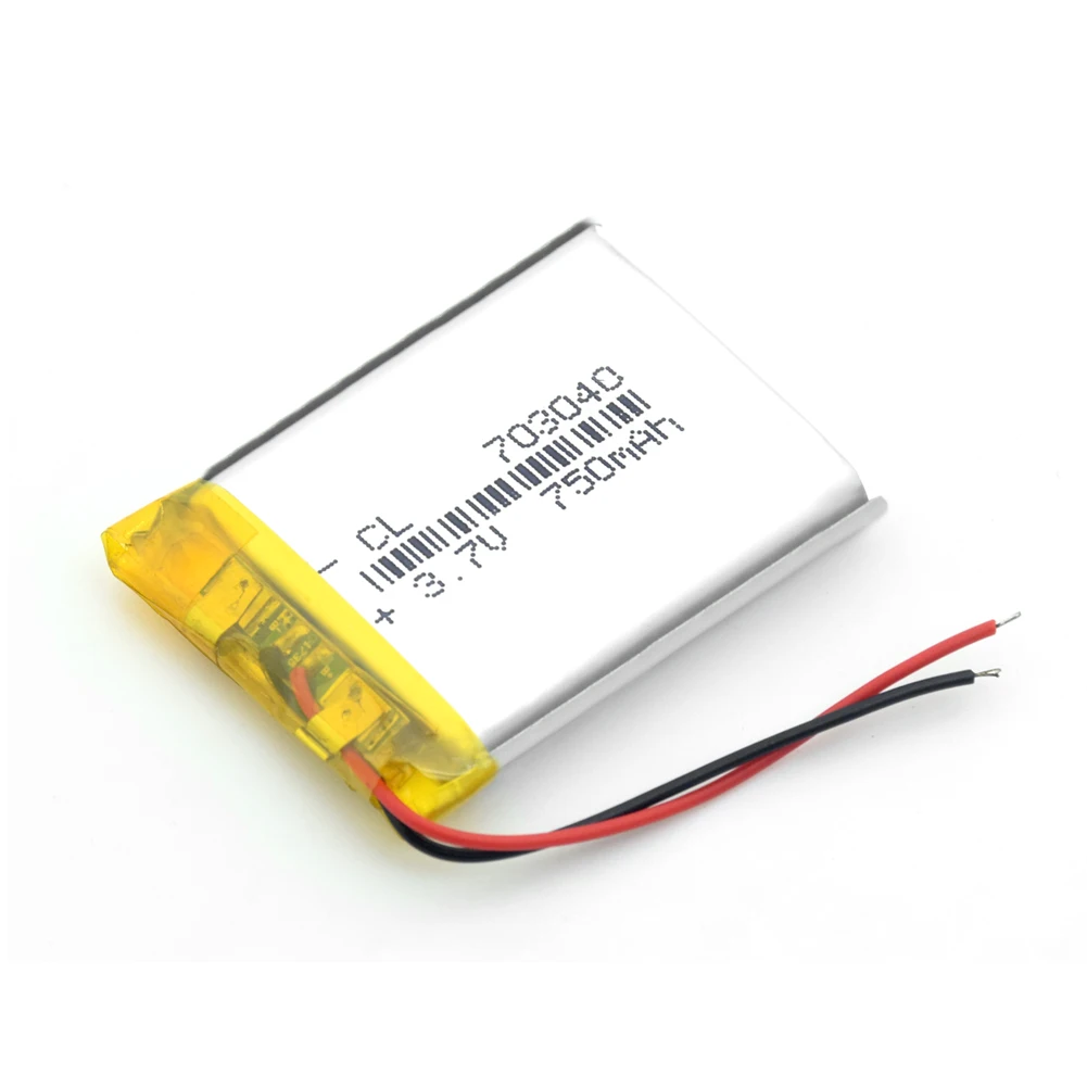 1/2/4 3,7 v 750mAh Li-po Батарея 703040 Перезаряжаемые литиевые батареи для Светодиодный светильник MP3 MP4 сотового телефона DVD ноутбук Мощность банка
