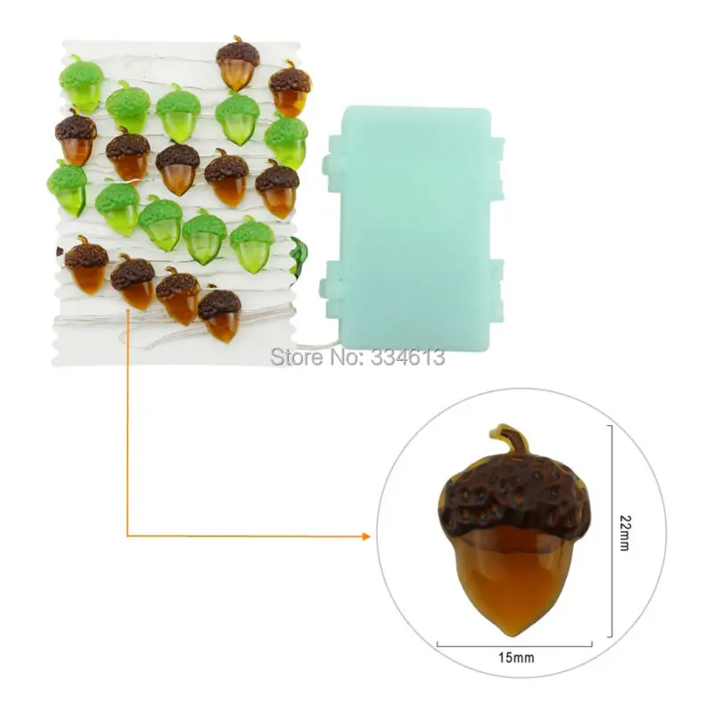 3 м 40LED Батарея работает Рождество желудь гайка в форме гирлянды светодиодные