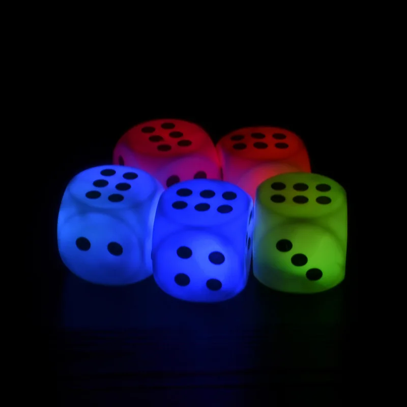 Beste 6 Side Mini Kubus Verlichting Lichtgevende Volwassen Speelgoed Voor Paar Liefde Gokken Craps Game Voor Party Event Gratis Verzending 20 Stks/partij