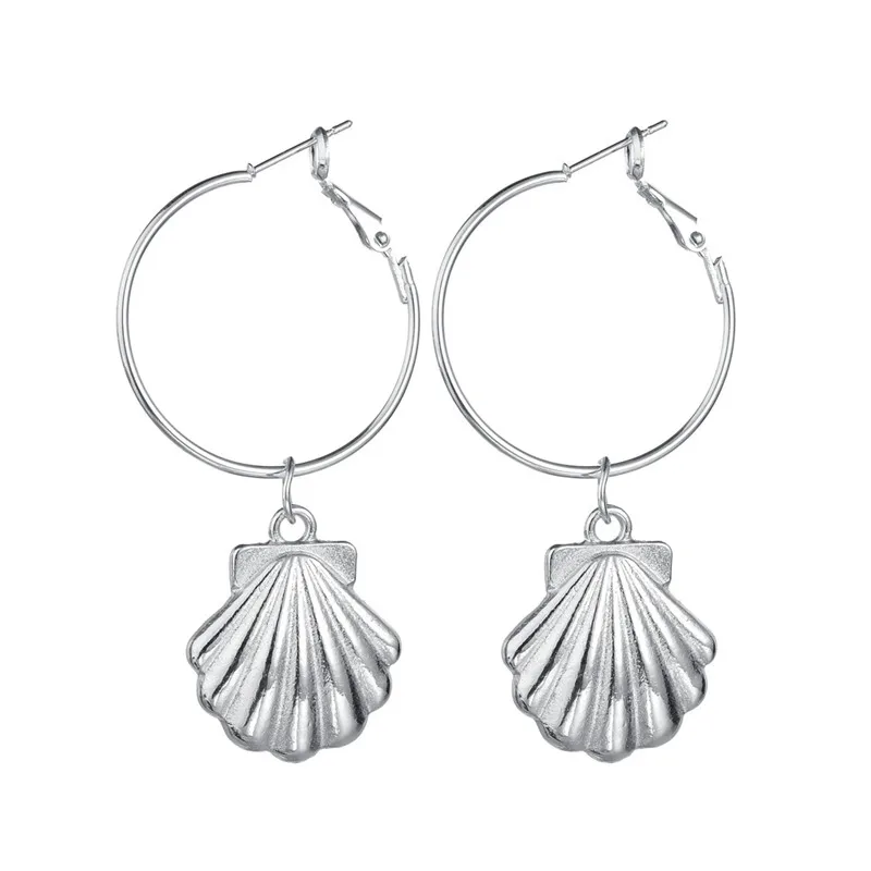 ZORCVENS New Fashion Creative Natural Shell Earrings for Women Boho Handmade Scallop Conch Drop Earrings Jewelry gifts