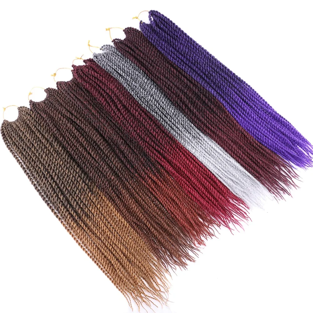 30 корней/упаковка Сенегальские закрученные крючком волосы Омбре Коричневые