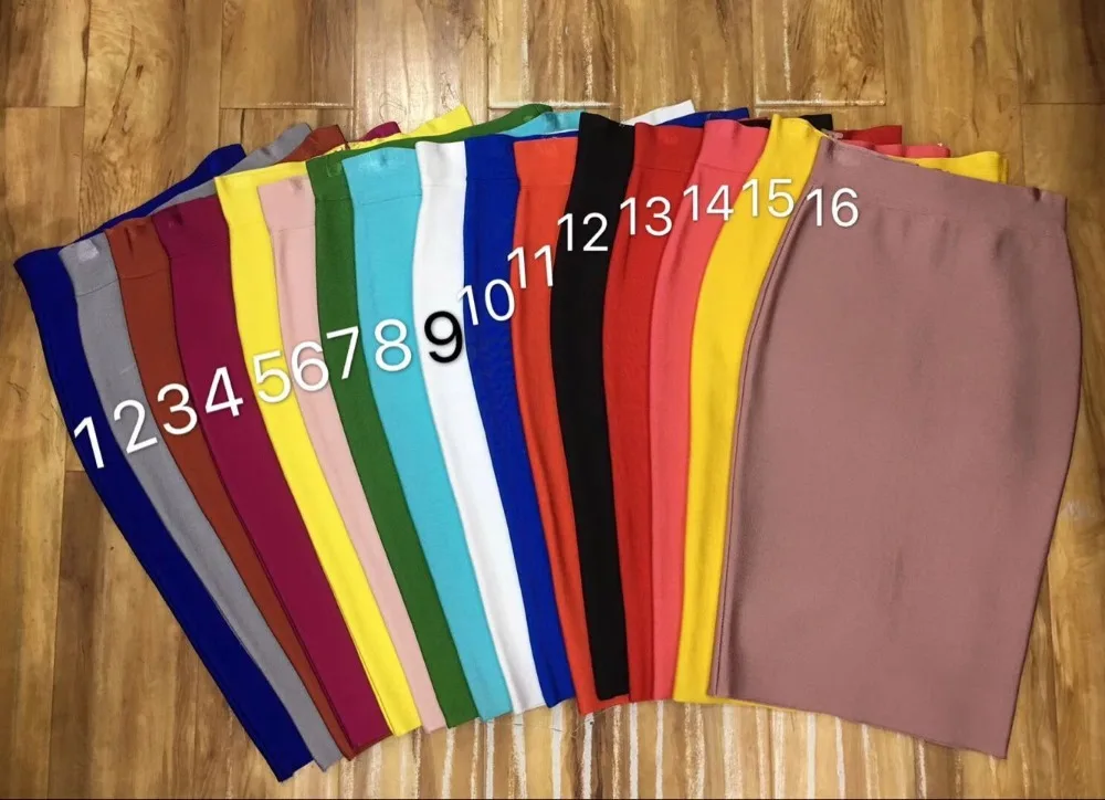 

16 colors Ladies HL Bandage Skirts 60CM Knee Length Bodycon Skirts TOP QUALITY Hot Sale