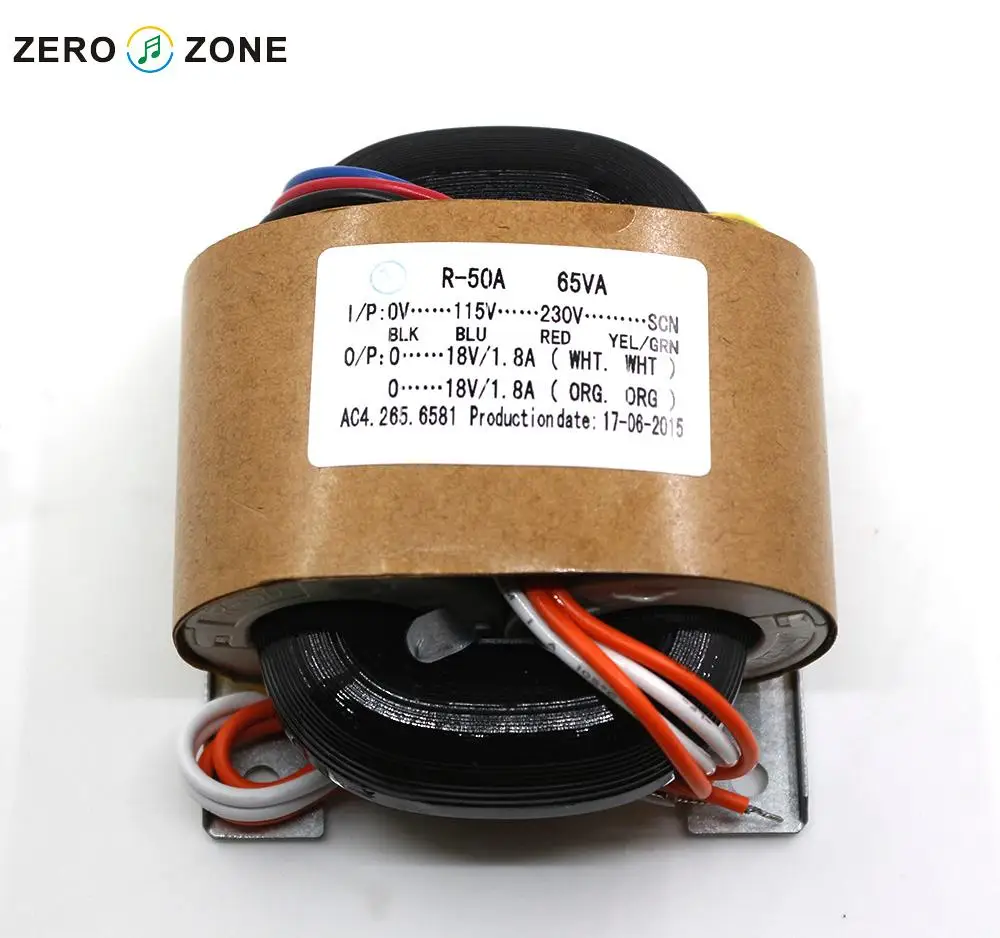 

ZEROZONE 65 Вт R-CORE трансформатор для аудио ЦАП/PSU AC115V / 230V 18V + 18V