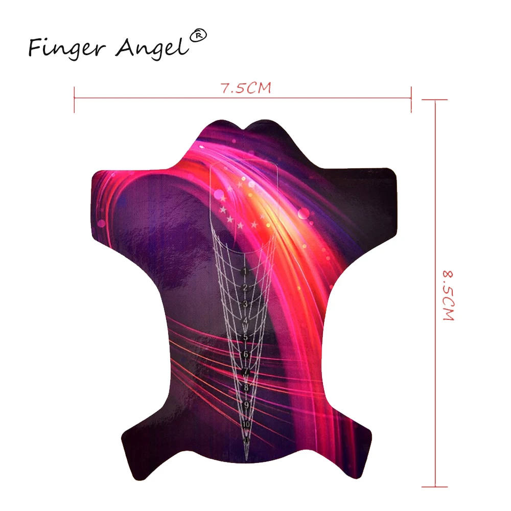 Finger Angel 50/100/500 шт. формы ногтей советы нейл-арта набор инструментов для самостоятельного Бумага кривой Гель-лак для ногтей УФ расширение французский XL Маникюр форма W010
