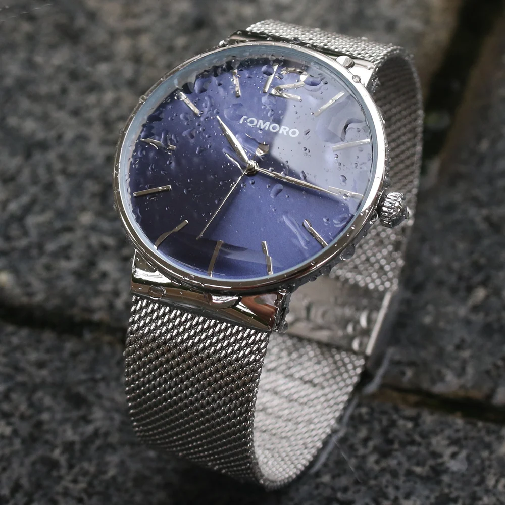 Tomoro Часы Мужская Стильные кварцевые часы ультра тонкий циферблат