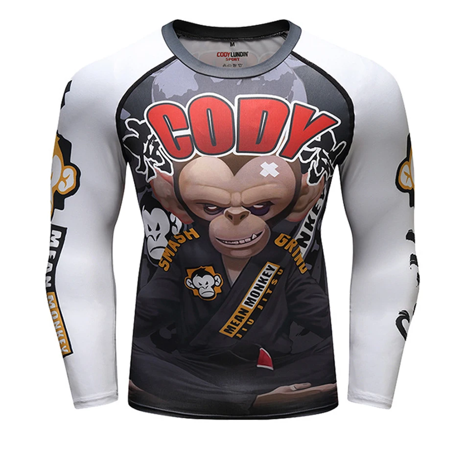 Mma Футболка мужская Рашгард джиу джитсу bjj футболка с длинным рукавом Фитнес муай тай бокс Спорт свитер Рашгард Mma боксерский Джерси
