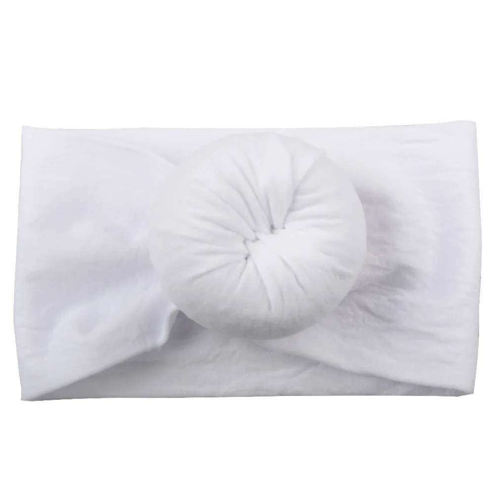 Fashion New Arrvied Girls Round Knot Nylon Headbands High Elastic Wide Head Bands Baby Turban Hair Accessories | Детская одежда и
