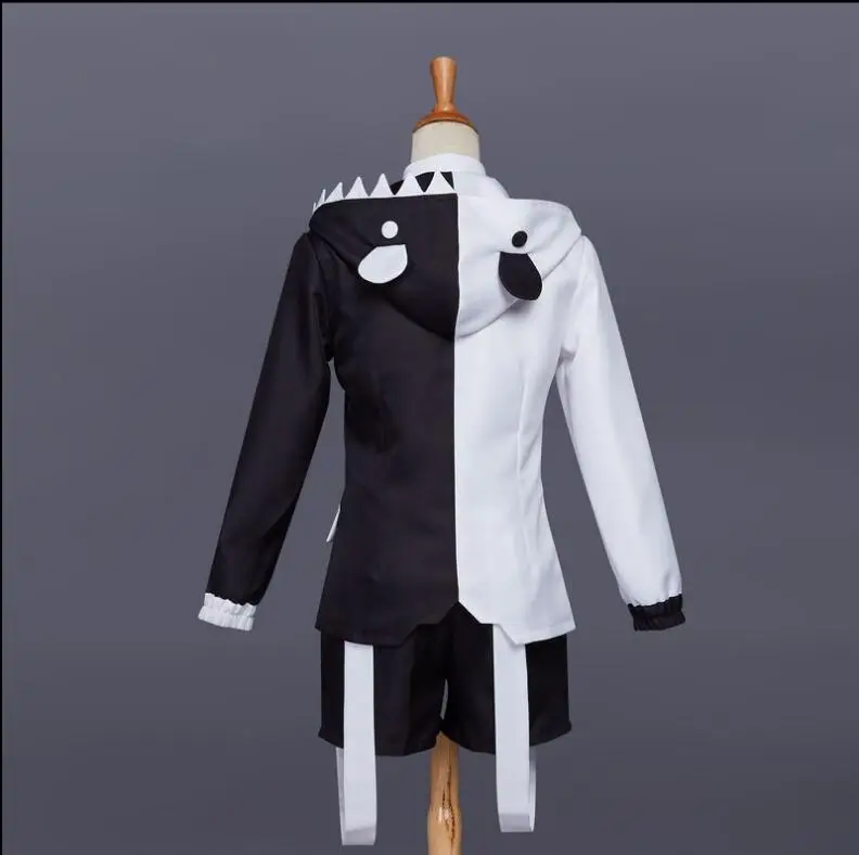 Женский костюм для косплея из аниме данганронпа черная белая толстовка с