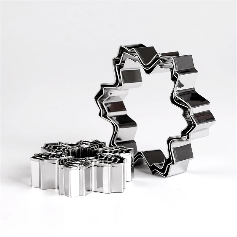 9 шт./лот Новый Снежинка Формы Из Нержавеющей Стали Cookie Cutter Торт Украшение Fondant