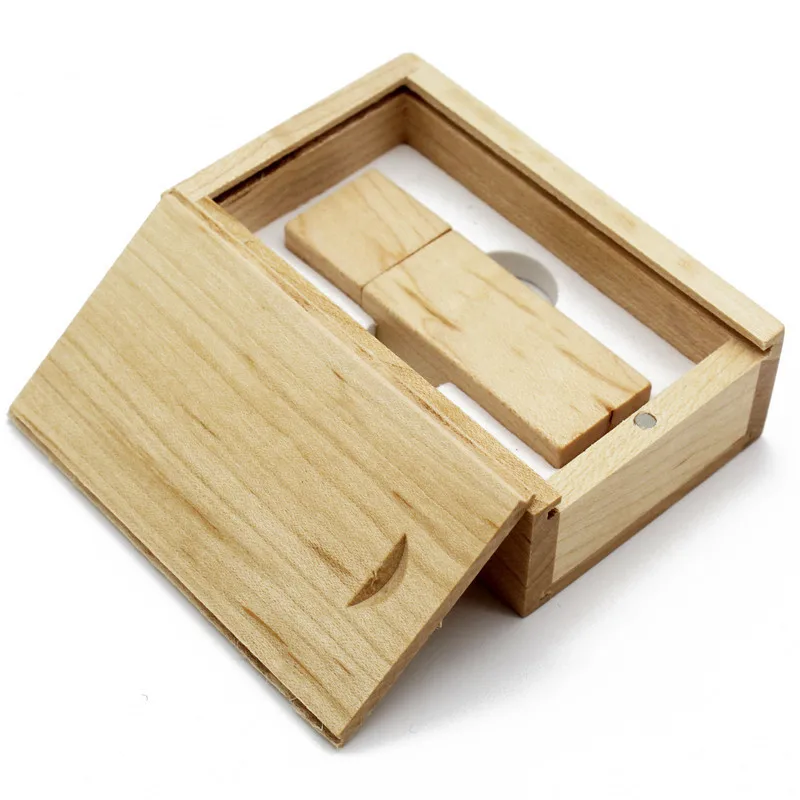 Maple wood Текстовый я клен деревянный+ коробка логотип usb флэш-накопитель 4 ГБ 8 ГБ 16 ГБ 32 ГБ 64 ГБ usb 2,0 фотография подарок U диск - Цвет: Maple wood