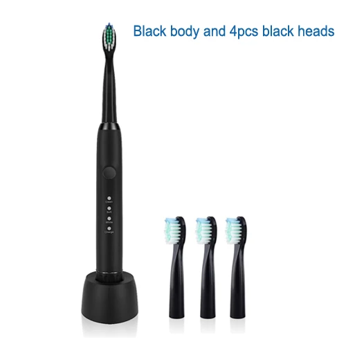 Blake and 4pcs head Sarmocare ультра звуковая электрическая зубная щетка M100 Беспроводная перезаряжаемая портативная отбеливающая звуковая зубная щетка IPX7 водонепроницаемая - Цвет: Blake and 4pcs head