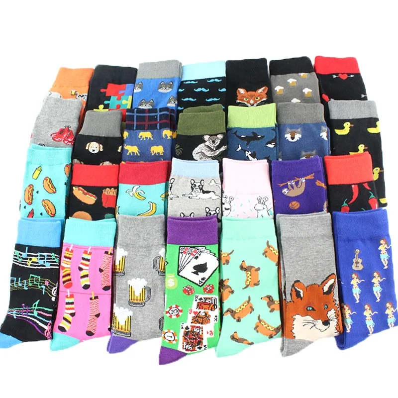 [WPLOIKJD] хип-хоп Calcetines Hombre Tide Sox Красочные уличные забавные мужские носки Divertido подарки для мужчин Skarpetki Harajuku