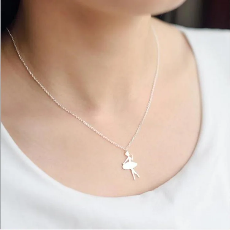 Ожерелье Милая принцесса балерина кулон ожерелья для женщин Чокеры ювелирные