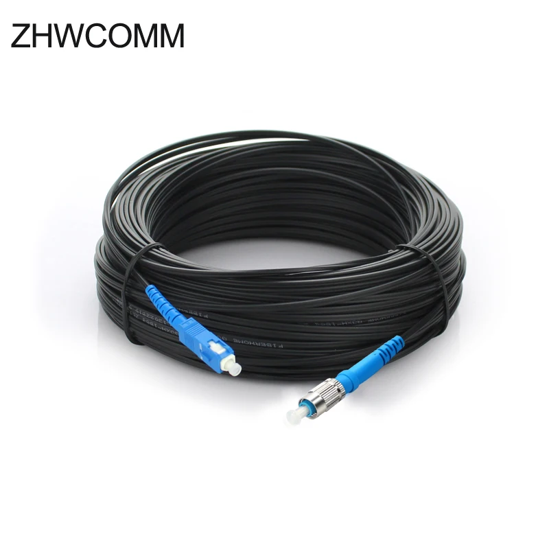 ZHWCOMM 100 м открытый волоконно оптический кабель SC Одномодовый патч корд FC 1 ядро 3
