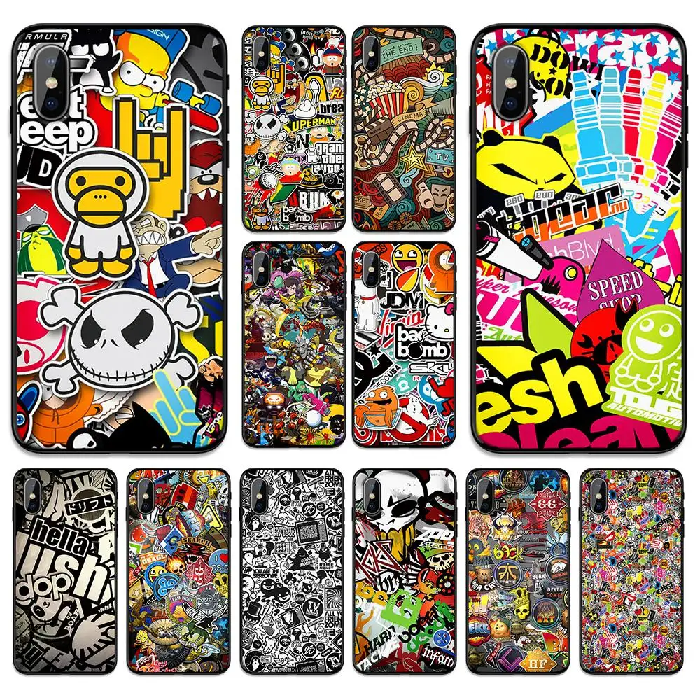 Художественная стандартная граффити Stickerbomb мягкая термополиуретановая крышка