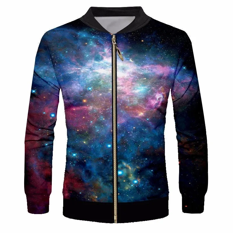 Мужская куртка OGKB с воротником стойкой повседневная 3D принтом|Мужские куртки| |