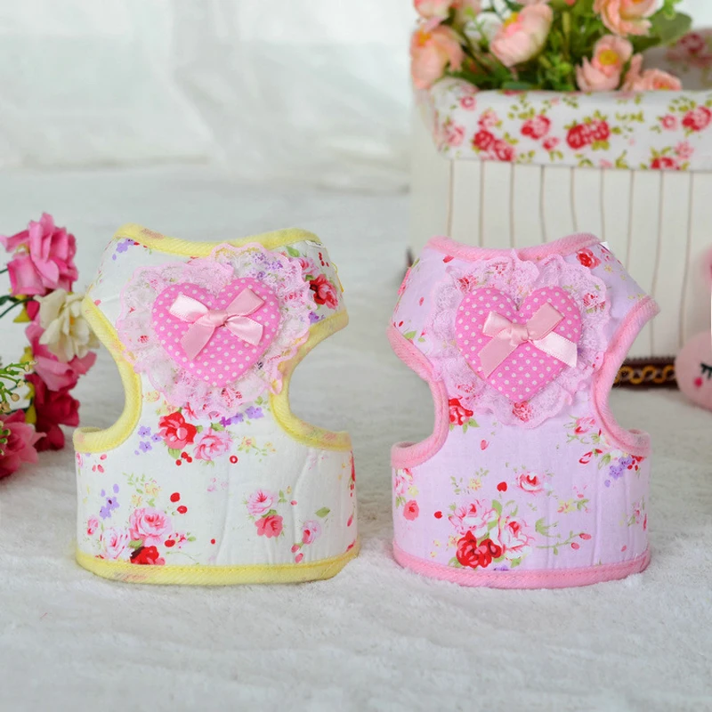 Жилетка без поводка для собак хлопковая кружевная куртка щенков маленьких кошек