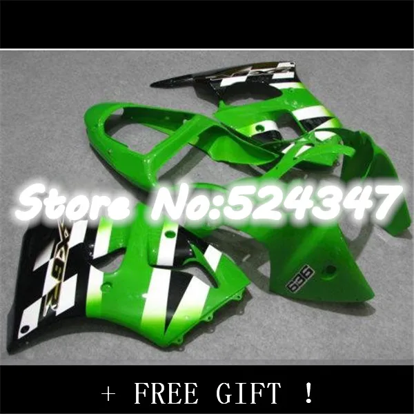 

100%NEW Brand new Fairings for 2000 2001 2002 Kawasaki ZX6R 636 parts 00 01 02 green white black fairing kit-Hey for Ninja