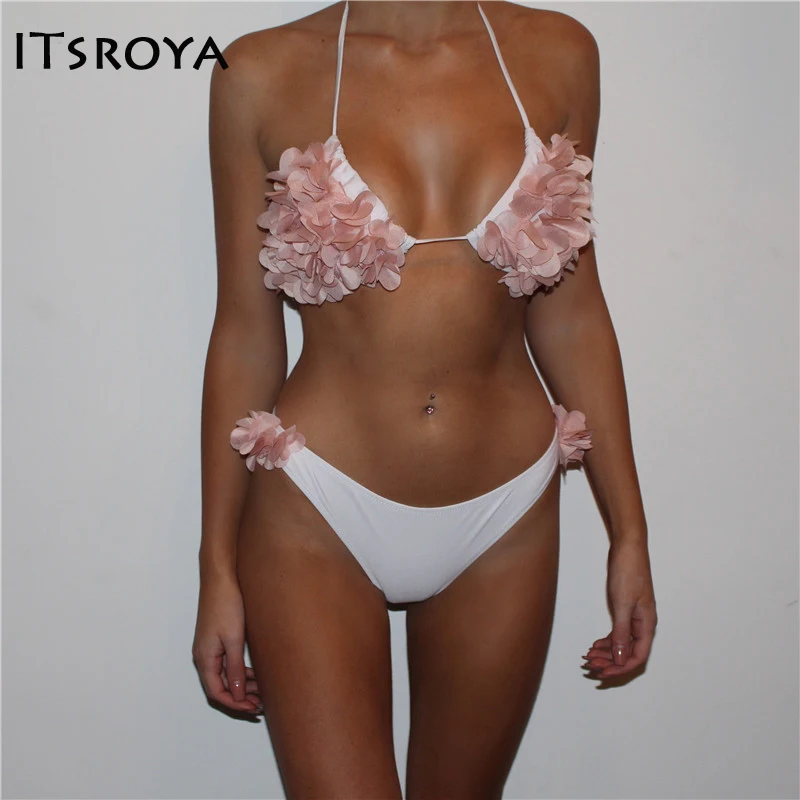 Itsroya новый цветочный бинты Bottom Трусики бикини Наборы для ухода за кожей 2017 низкой