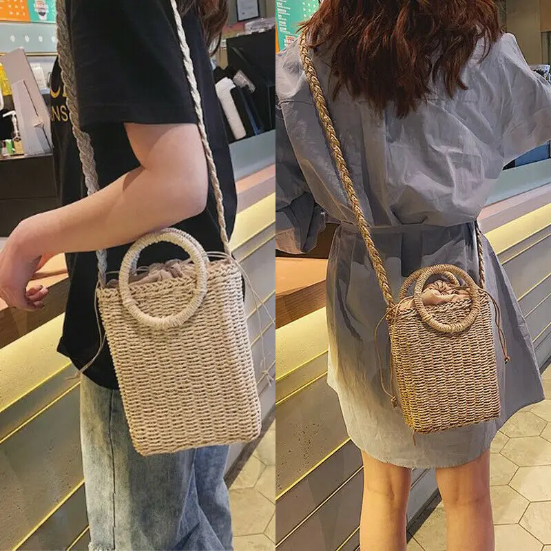 2019 соломенная плетеная сумка ручной работы из ротанга винтажная Ретро веревка