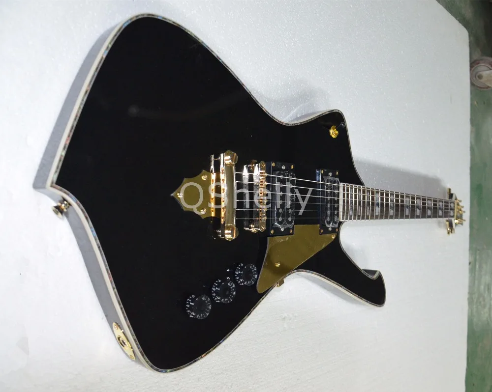 Высокое качество QShelly custom white abalone переплет PS10LTD gold star bridge tremolo Iceman электрогитара