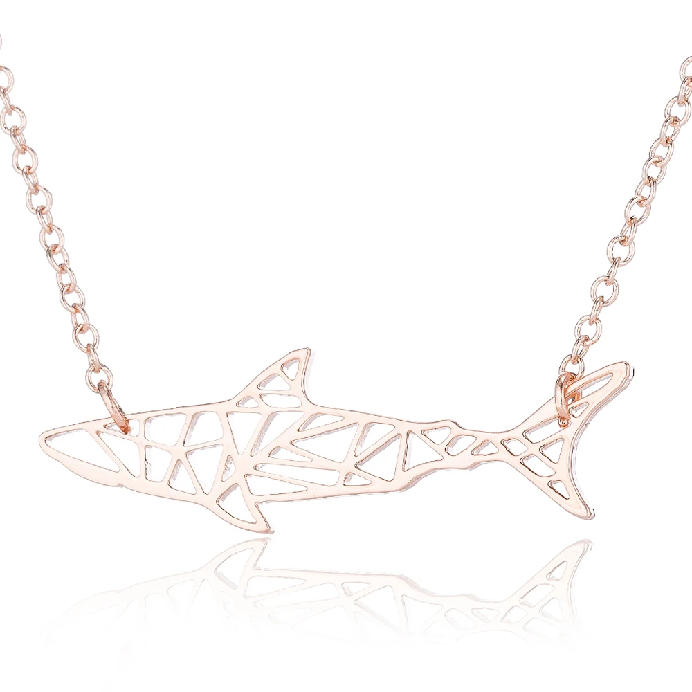 Изящное ожерелье подвеска в виде оригами с полыми искусственными